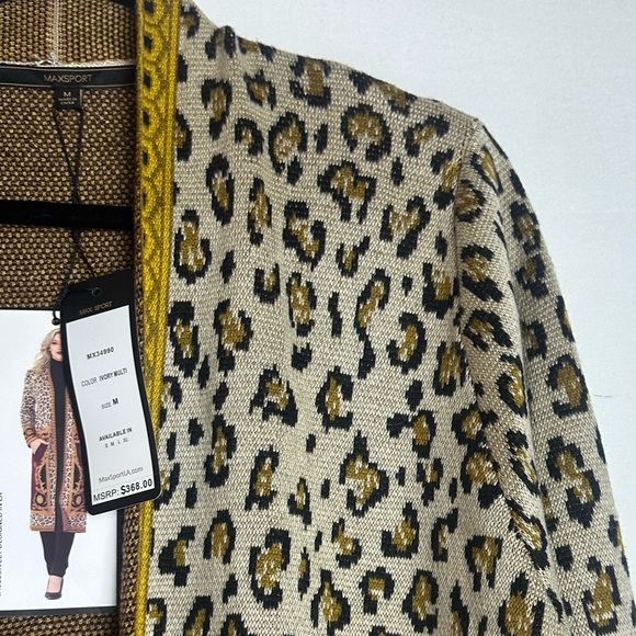❗️ NEW Max Sport $368 Maxi Duster Knit Cardigan Fall Colors Size Medium - Picture 7 of 12